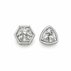 Silver asymmetric earrings with moissanite stone