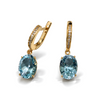 Topaz & diamonds gold earrings
