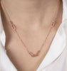 Rose gold necklace with chain details