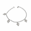 Silver bracelet with leaf elements