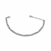 Silver bracelet with gemstones on a white background