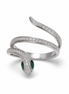 Snake silver ring with cubic zirconia
