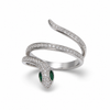 Snake silver ring with cubic zirconia