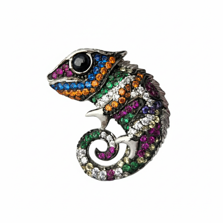 Chameleon silver pendant