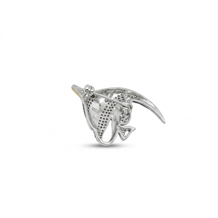Exotic fish silver pendant