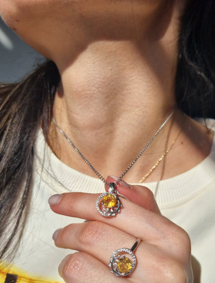Citrine silver ring