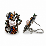 Silver fish earrings