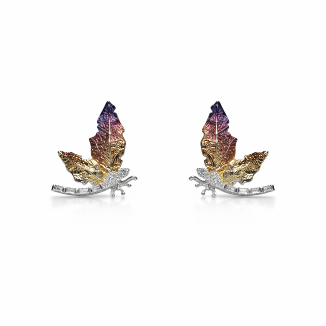 Dragonfly silver earrings