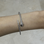 Snake silver bangle