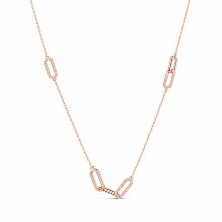 Rose gold necklace with chain details