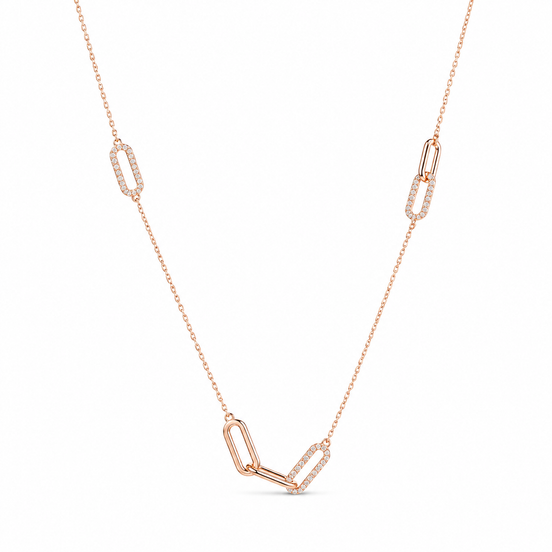 Rose gold necklace with chain details
