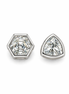 Silver asymmetric earrings with moissanite stone