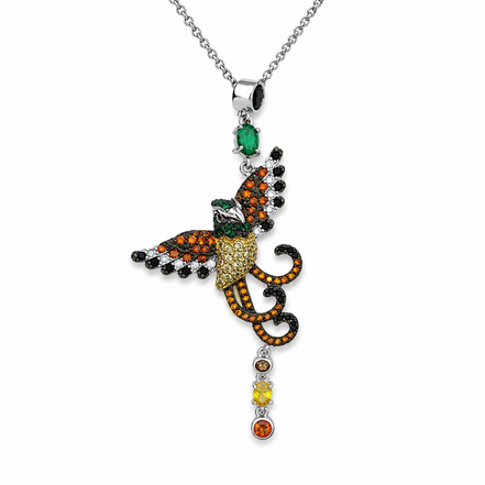 Parrot silver pendant
