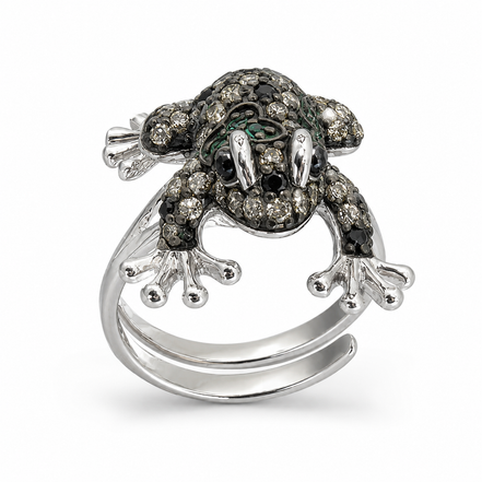Frog silver ring