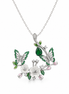 Floral butterfly necklace- emerald