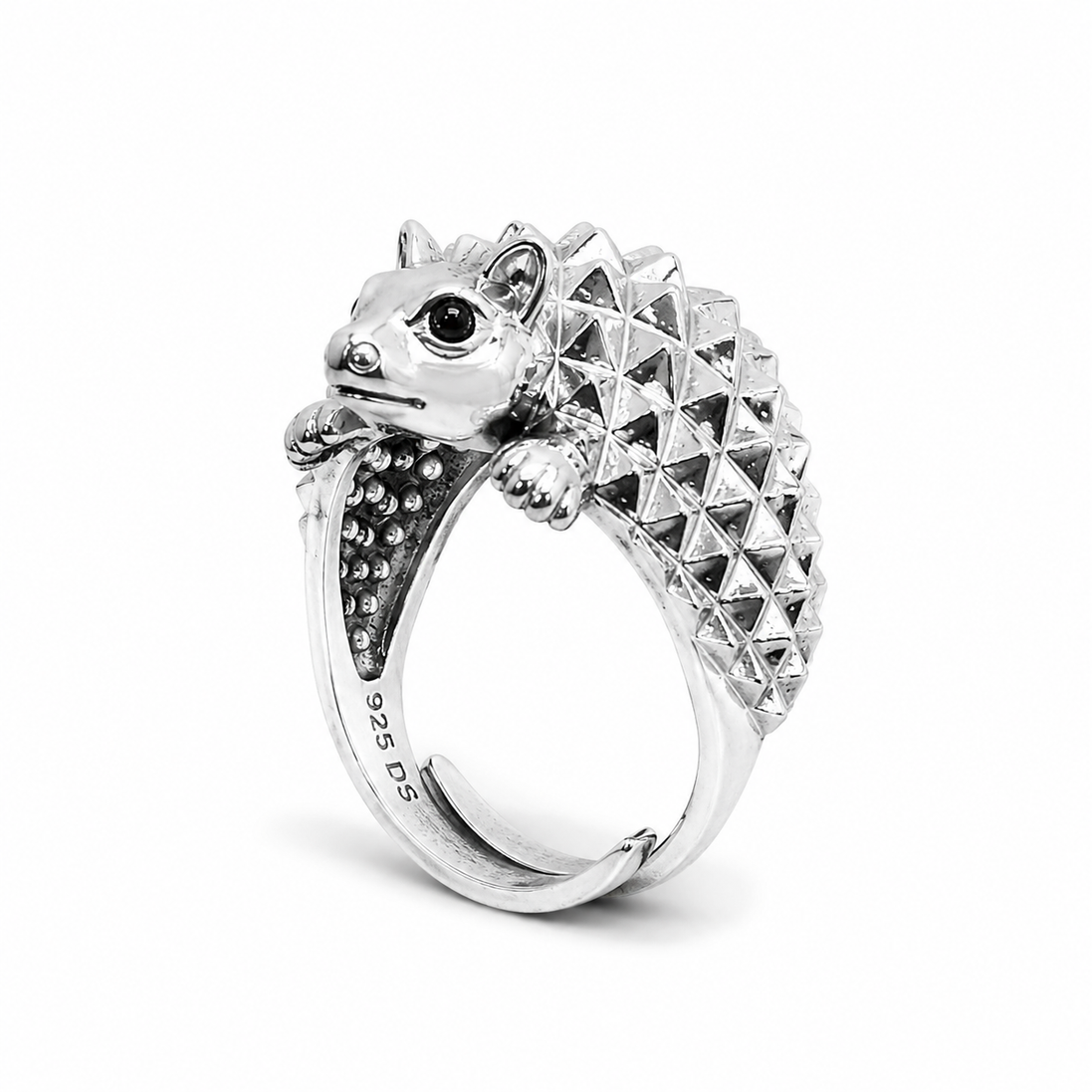 Hedgehog silver ring