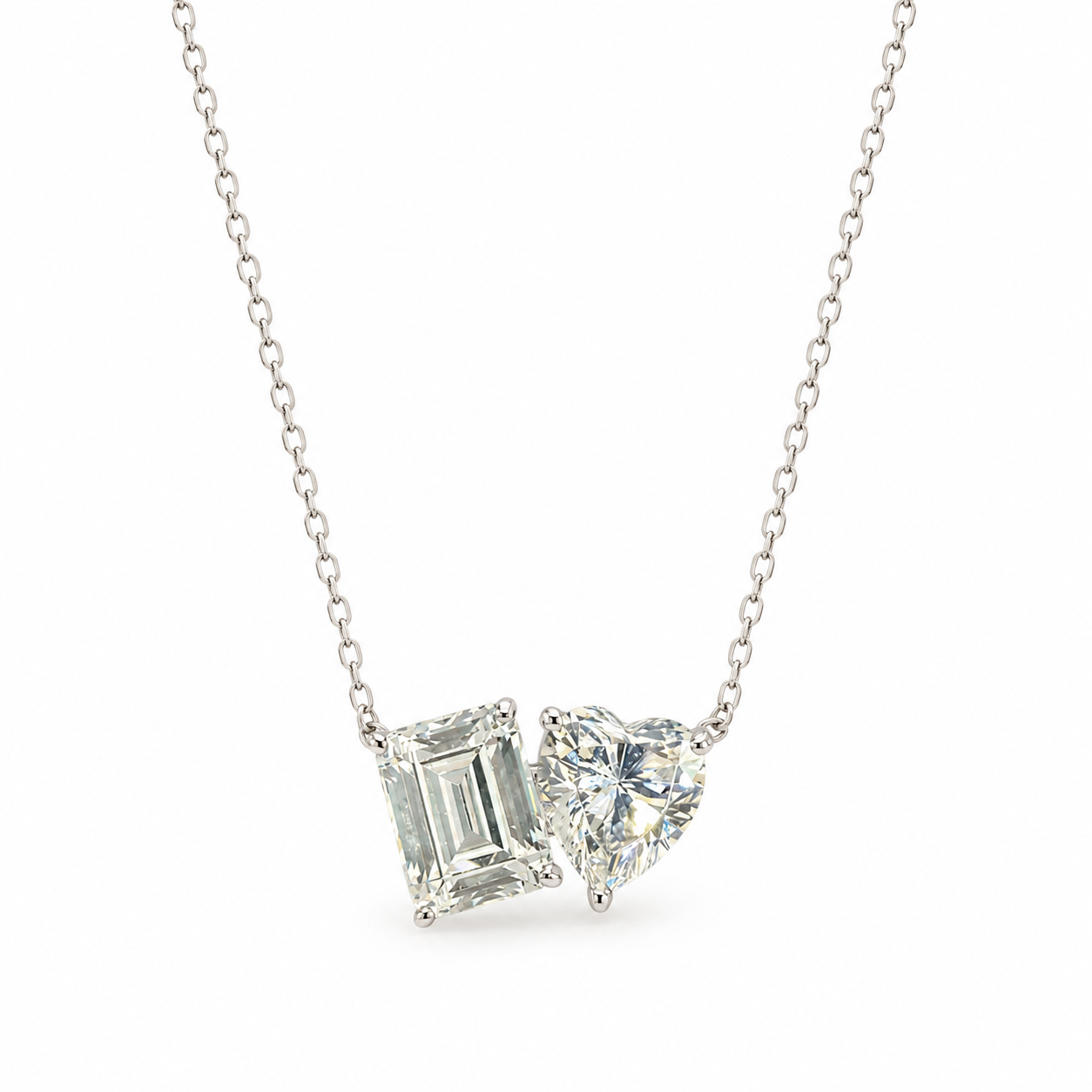 Silver necklace- Moi et Toi