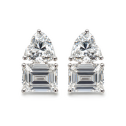 Silver stud earring Moi et Toi