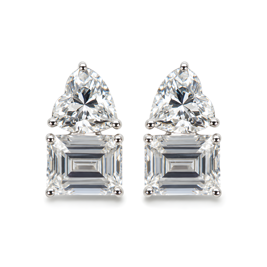 Silver stud earring Moi et Toi