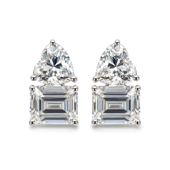 Silver stud earring Moi et Toi