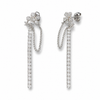 Long dangle silver earrings