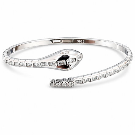 Snake silver bangle