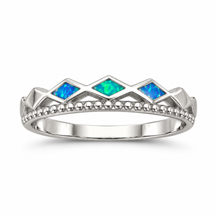 Silver ring with opal
