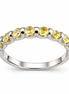 Silver ring with yellow zirconia