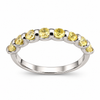 Silver ring with yellow zirconia