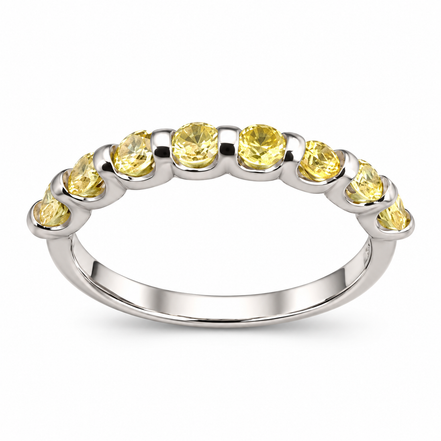 Silver ring with yellow zirconia
