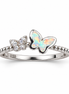 Butterfly opal silver ring