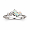 Butterfly opal silver ring