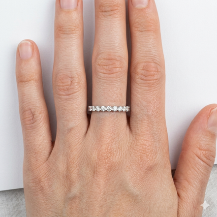Сребърна халка с кубични циркони (Eternity band)