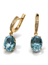 Topaz & diamonds gold earrings