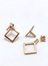 Geometric gold earrings with detachable part