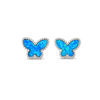 Сребърни обеци пеперуди с опал