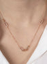 Rose gold necklace with chain details
