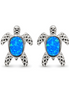 Small turtle shaped silver earrings