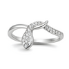Wrapped snake silver ring