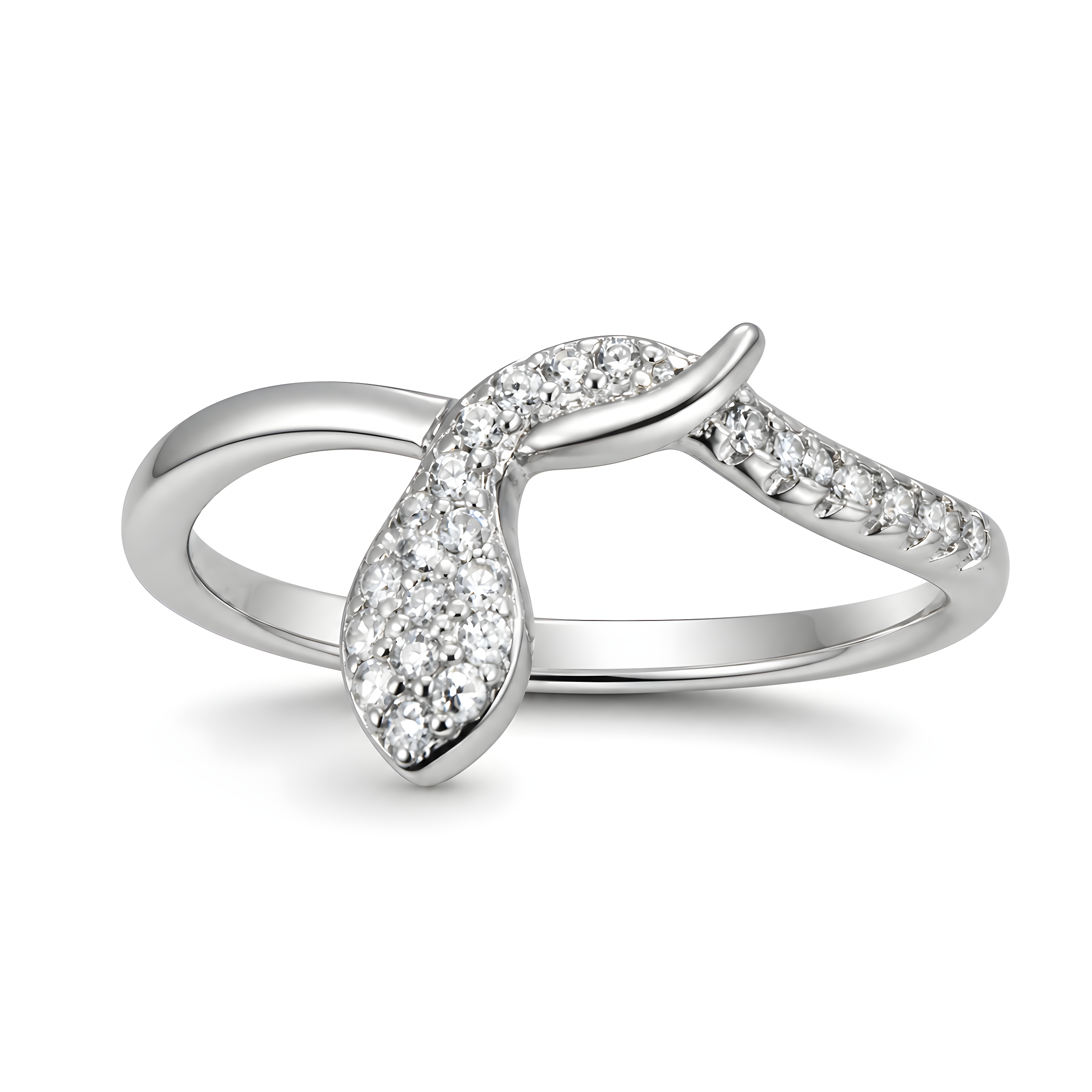 Wrapped snake silver ring