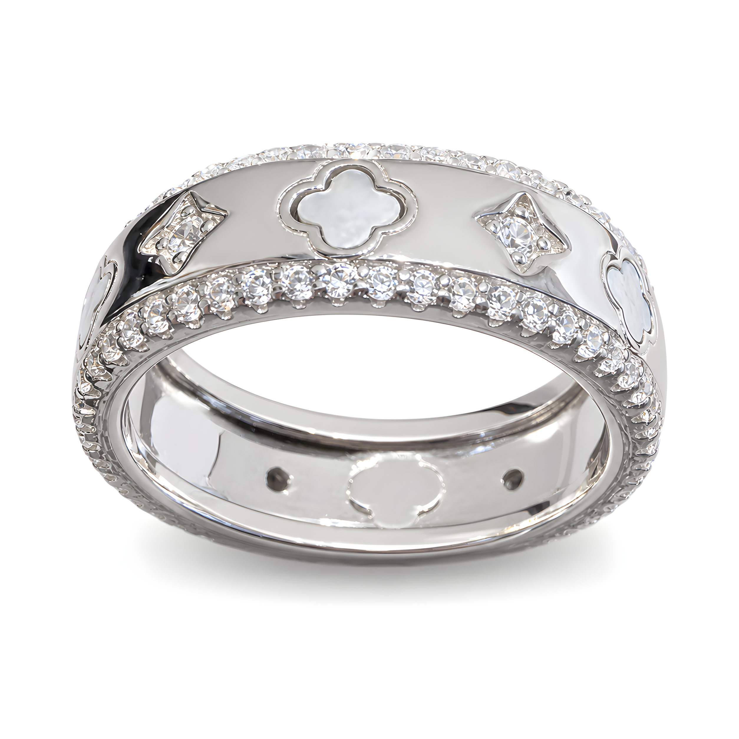 Silver ring with mother of pearl