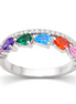Silver ring with multi color zirconia