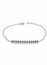 Silver bracelet without stones on a white background