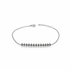 Silver bracelet without stones on a white background