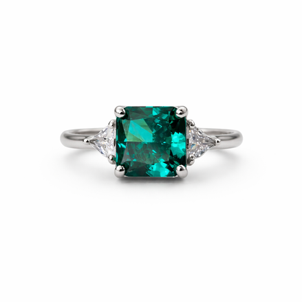 Lab-grown emerald ring