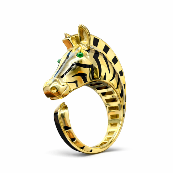 Zebra gold ring