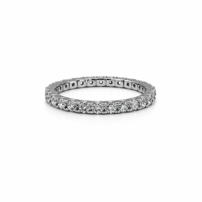 Сребърна халка с кубични циркони (Eternity band)