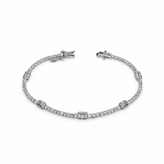 Sterling silver bracelet with cubic zirconia