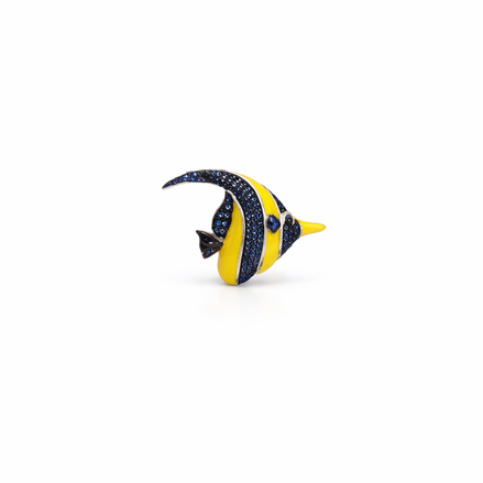 Exotic fish silver pendant