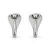 Silver cobra head earrings on a white background